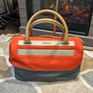 Furla Colorblock Leather Bag